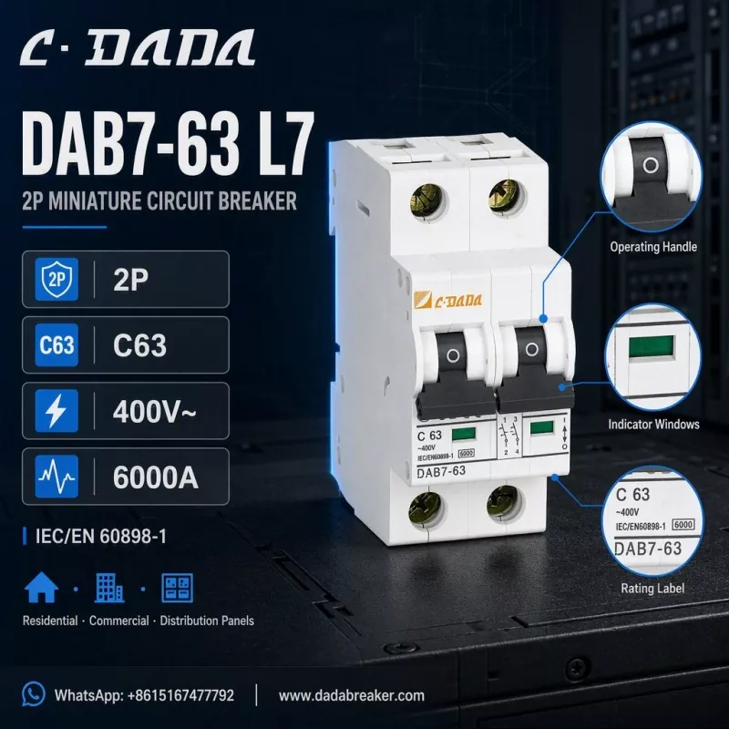 DAB7-63 L7 2P MCB - Perlindungan yang Jelas dan Ringkas untuk Panel Distribusi